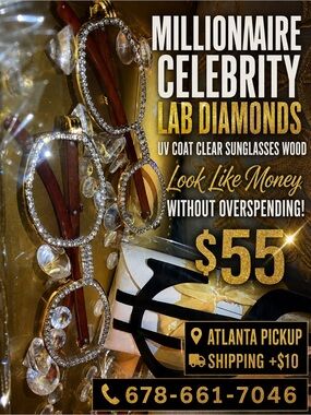 Lab Diamonds Wood Sunglasses - Clear/Gold